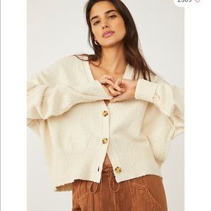 CURRENT NWT free people found my friend cardigan sweater CREME XS